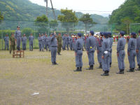松崎町消防団の自衛隊訓練
