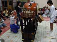 伊志夫神社祭典の練習風景