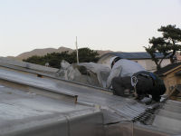海洋センタープール屋根シート修繕