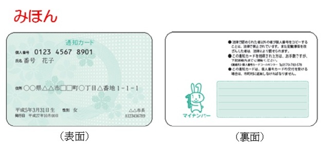 通知カード見本