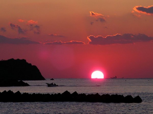 (1900)松崎港からの夕日