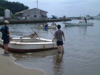 松崎海水浴場準備