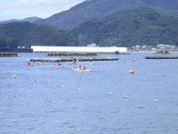 遊泳区域の沖ではシーカヤック