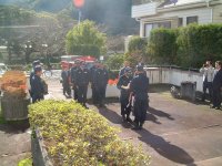 消防ポンプ車受け渡し