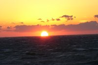 外部海岸の夕陽