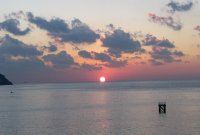 外部海岸の夕日