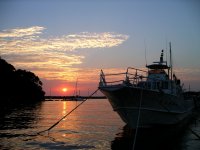 松崎港からの夕日