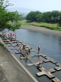 幼稚園川遊び