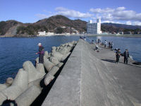 松崎堤防はいつになく人が多いです