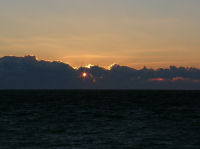 外部からの夕陽