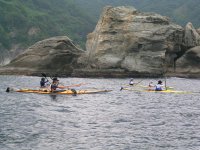雲見沖を進むカヤック