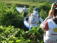 いよいよカヌーにて、川下