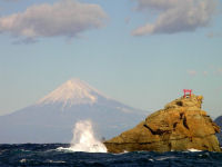 松崎は西風強く、寒気に包まれました