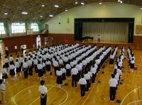松崎中学校終業式