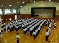 松崎中学校終業式 松崎中学校終業式