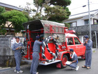 松崎町消防団分団査察 松崎町消防団分団査察