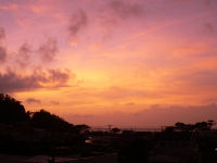 今日の松崎町役場からの夕日