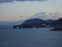 夕暮れ時の富士山