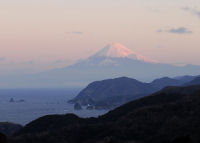 松崎から望む新春３日の富士山