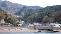 海から見た石部海岸