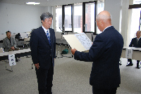 町長当選証書付与式 町長当選証書付与式