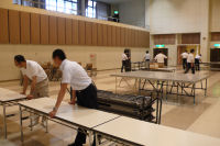 県知事選挙開票準備