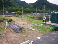 花畑片付け作業 花畑片付け作業