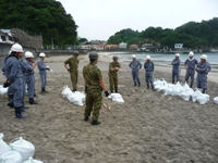 松崎町消防団水防訓練