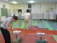 参議院議員選挙投票所準備