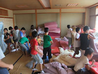 通学合宿布団干し 通学合宿布団干し
