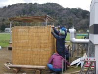 花畑足湯設置作業 花畑足湯設置作業