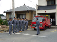 松崎町消防団分団査察 松崎町消防団分団査察