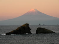 夕日に染まる富士山 夕日に染まる富士山