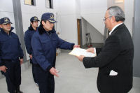 第１分団第１小隊ポンプ庫引き渡し式