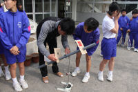 松崎中学校金環日食観察