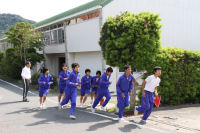 松崎中学校避難訓練