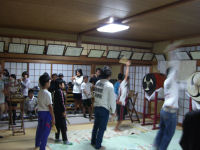 伏青会太鼓の練習