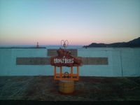 松崎港からの朝焼け