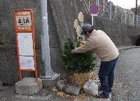 雲見で門松設置