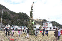 どんど焼き準備