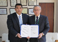 松崎町建設業組合と災害時の協定を締結