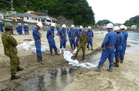 松崎町消防団水防訓練