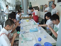 安曇地区訪問団光る泥だんごづくり体験