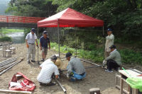 鮎のつかみどり体験準備 鮎のつかみどり体験準備