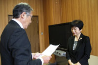 教育長任命書交付 教育長任命書交付